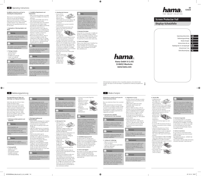 Image de la première page du manuel de l'appareil Edge Protector