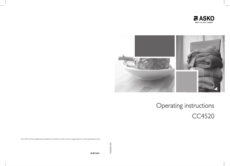 Page 1 de la notice Manuel utilisateur Asko CC4520
