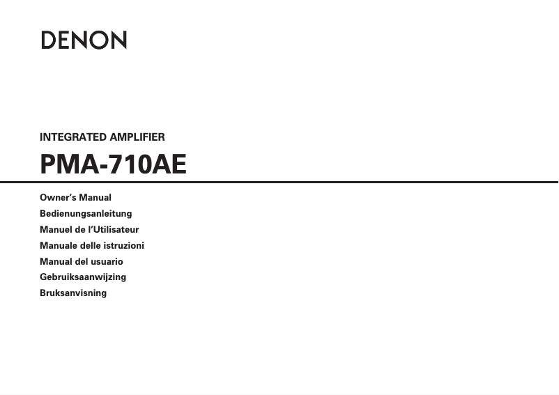 Page n°1 - Manuel utilisateur Denon PMA-710AE