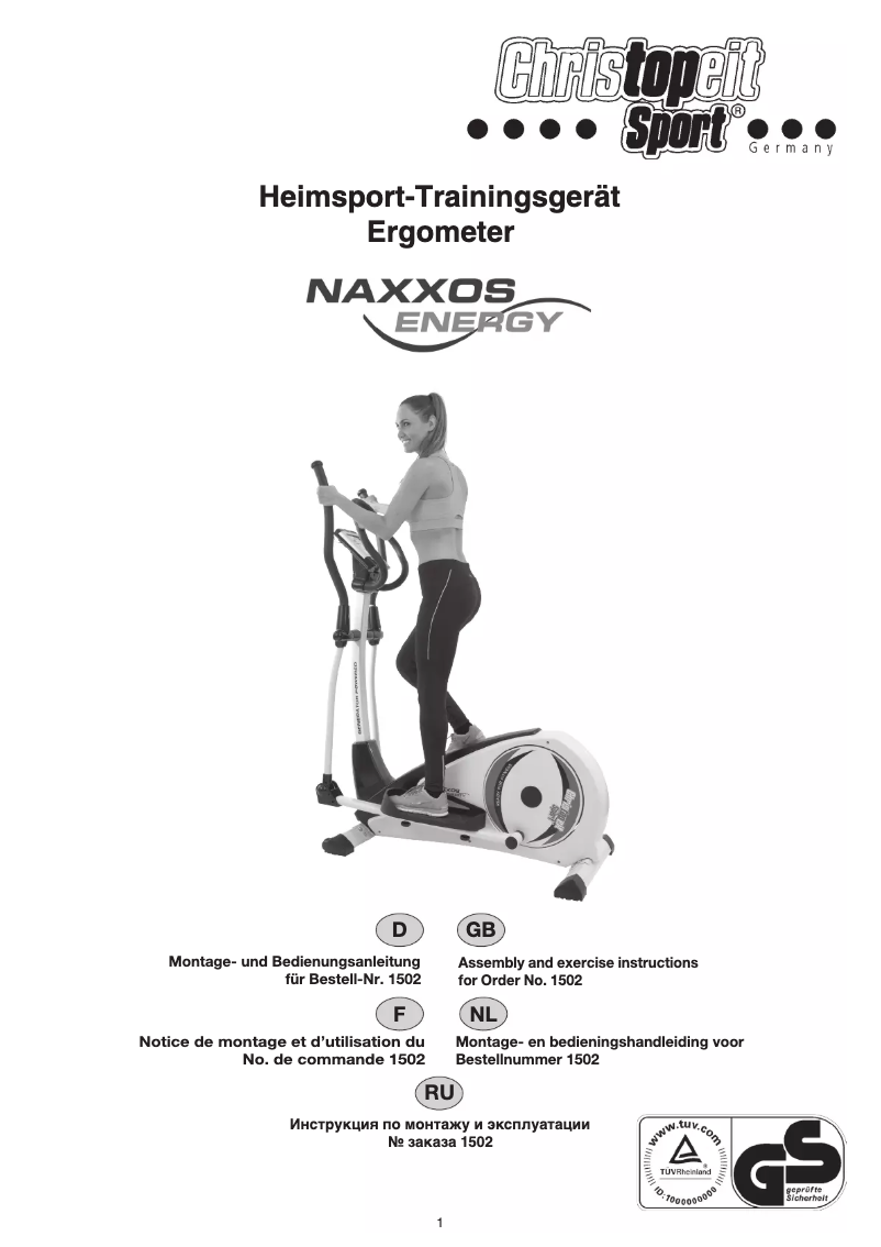 Page n°1 - Manuel utilisateur Christopeit Naxxos