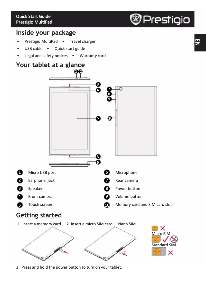 Image de la première page du manuel de l'appareil MultiPad Thunder 8.0i