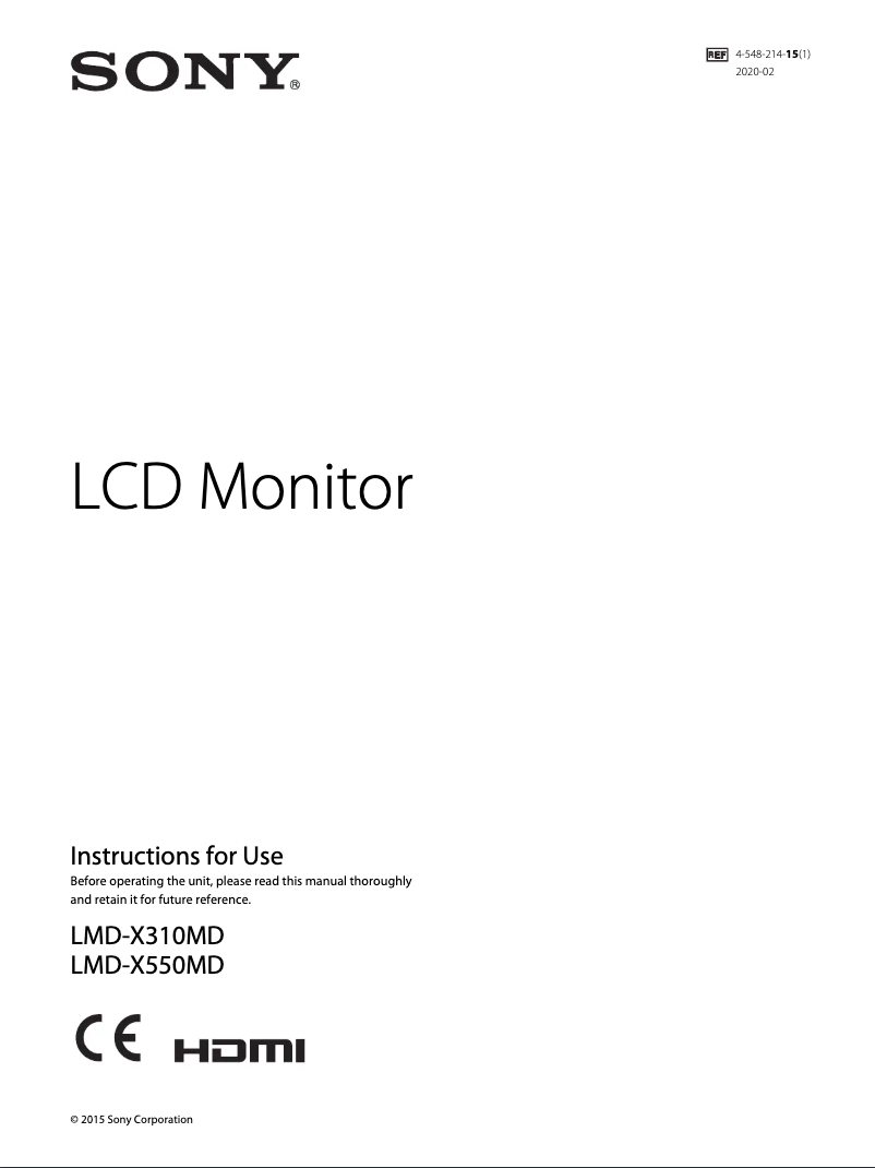 Image de la première page du manuel de l'appareil LMD-X310MD