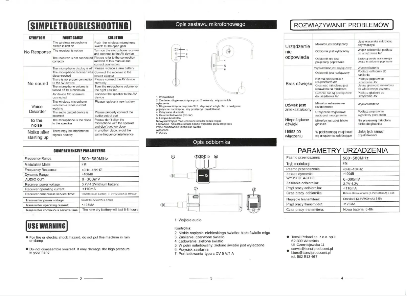Page n°1 - Manuel utilisateur Tonsil MBD 100