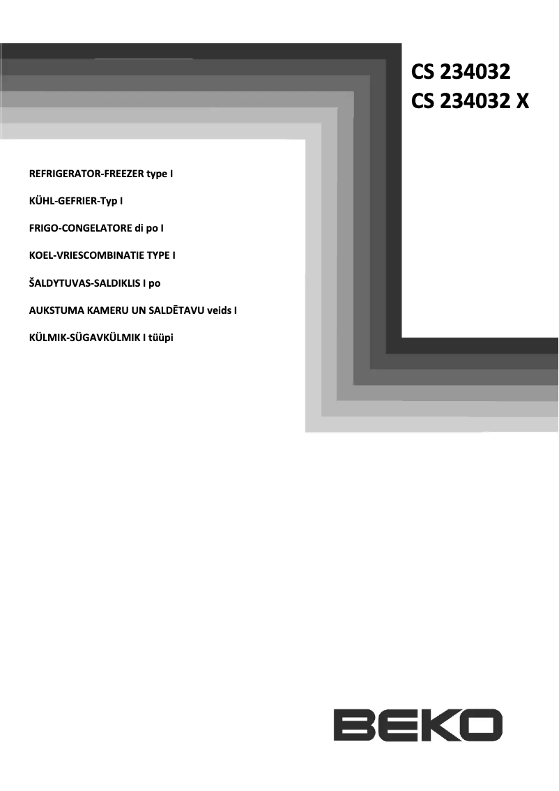 Page n°1 - Manuel utilisateur Beko CS234032