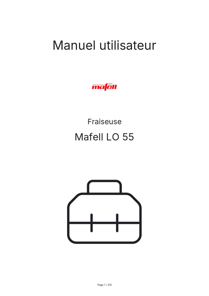 Page n°1 - Manuel utilisateur Mafell LO 55