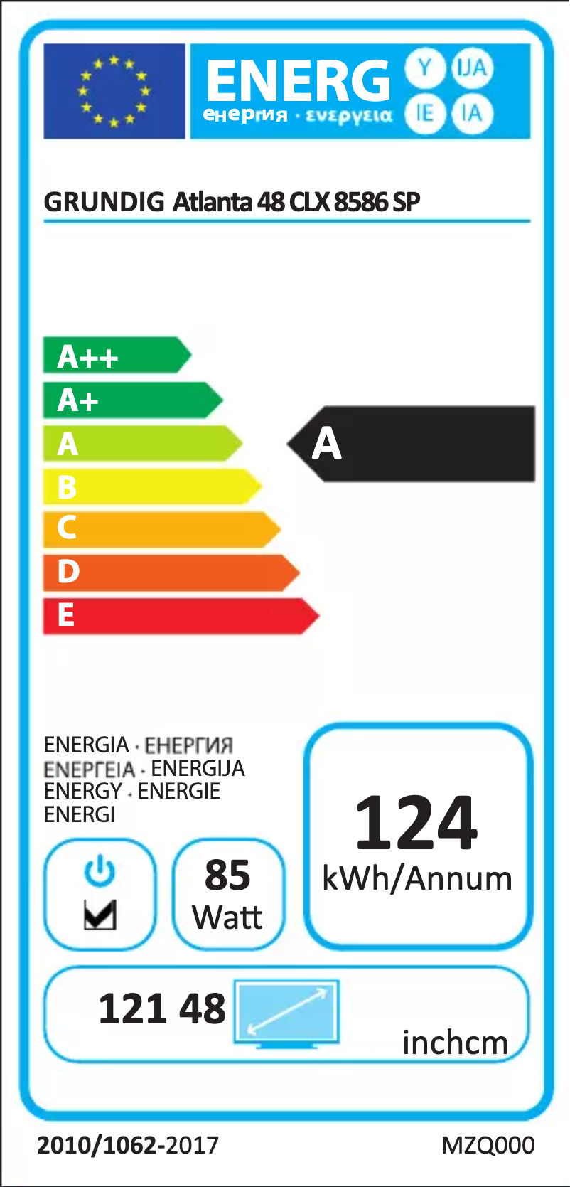 Image de la première page du manuel de l'appareil Atlanta 48 CLX 8586 SP
