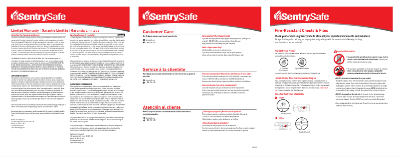 Page n°1 - Manuel utilisateur SentrySafe Fire Chest 1160
