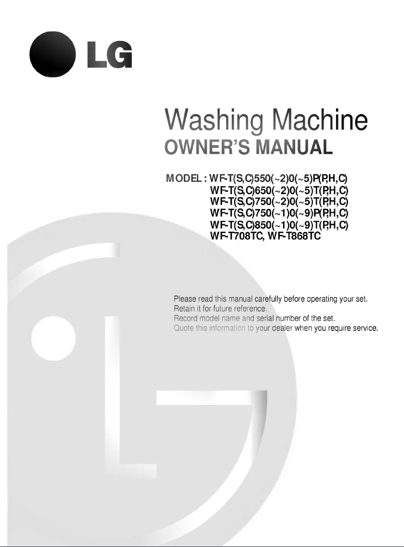 Page n°1 - Manuel utilisateur LG WF-T7517TC