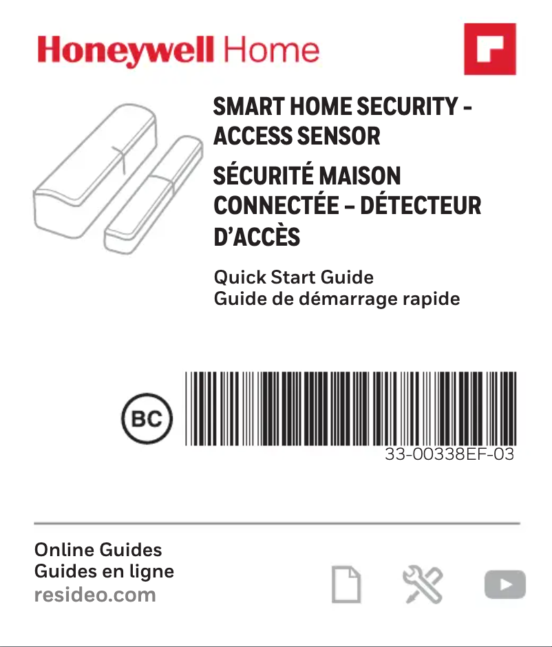 Page n°1 - Guide de démarrage rapide Honeywell HSHSSTARTERC1