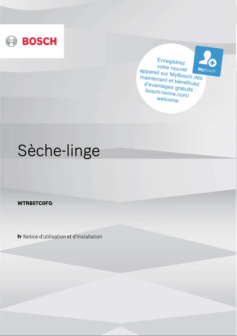 Image de la première page du manuel de l'appareil WTR85TC0FG