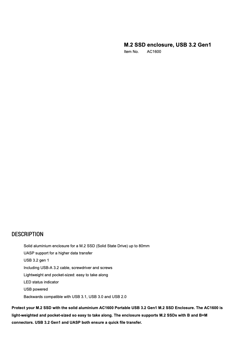 Page n°1 - Manuel utilisateur ACT AC1600