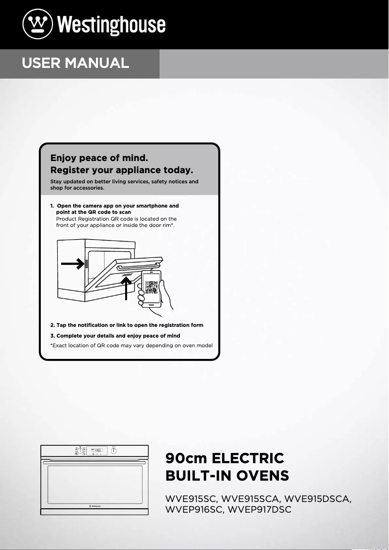 Page 1 de la notice Manuel utilisateur Westinghouse WVE915SCA