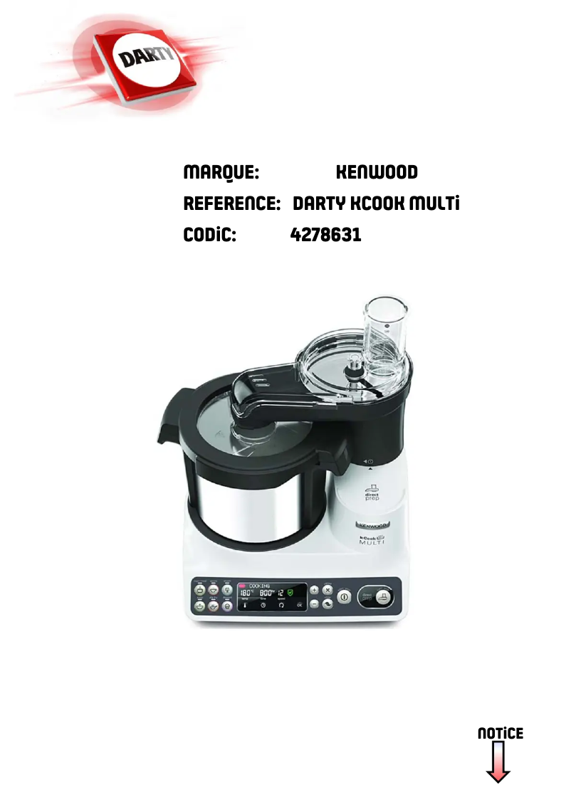 Page 1 de la notice Manuel utilisateur Kenwood KCook Multi CCL40