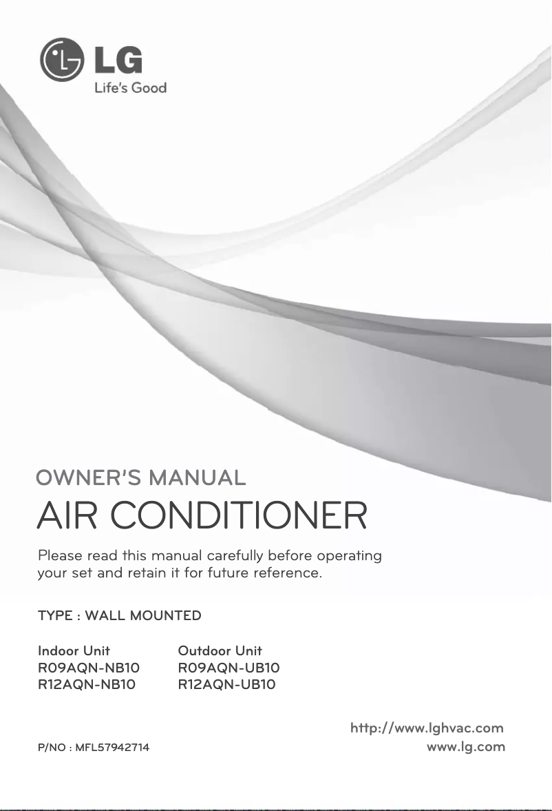 Page 1 de la notice Manuel utilisateur LG R09AQN-NB10