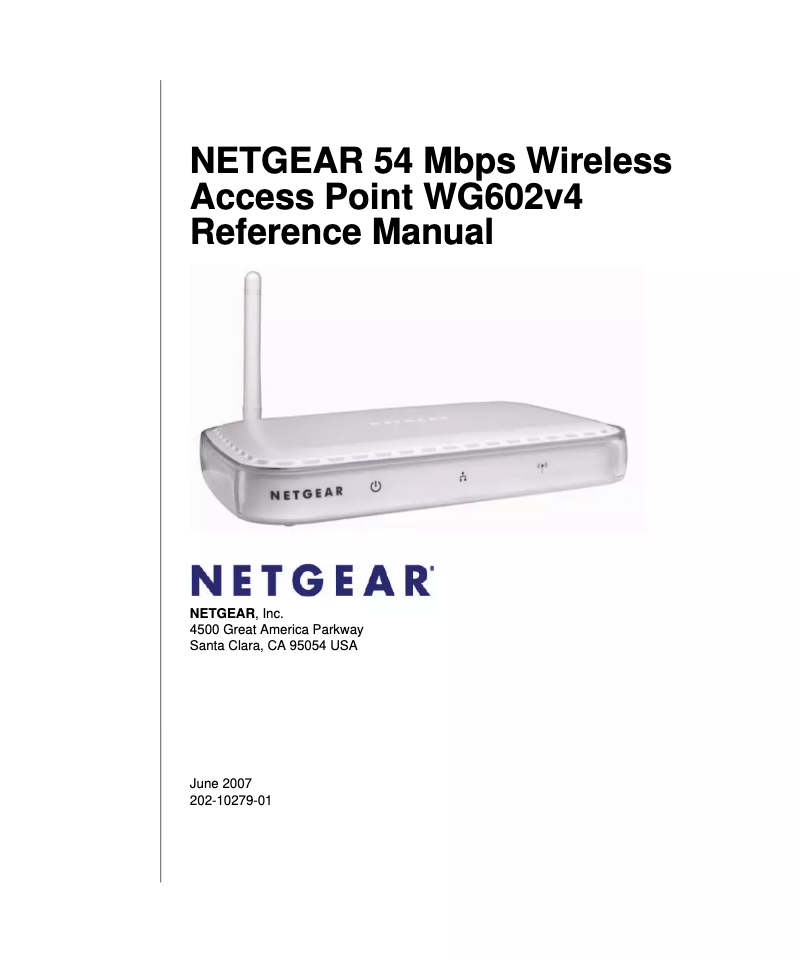 Page 1 de la notice Manuel utilisateur Netgear WG602v4