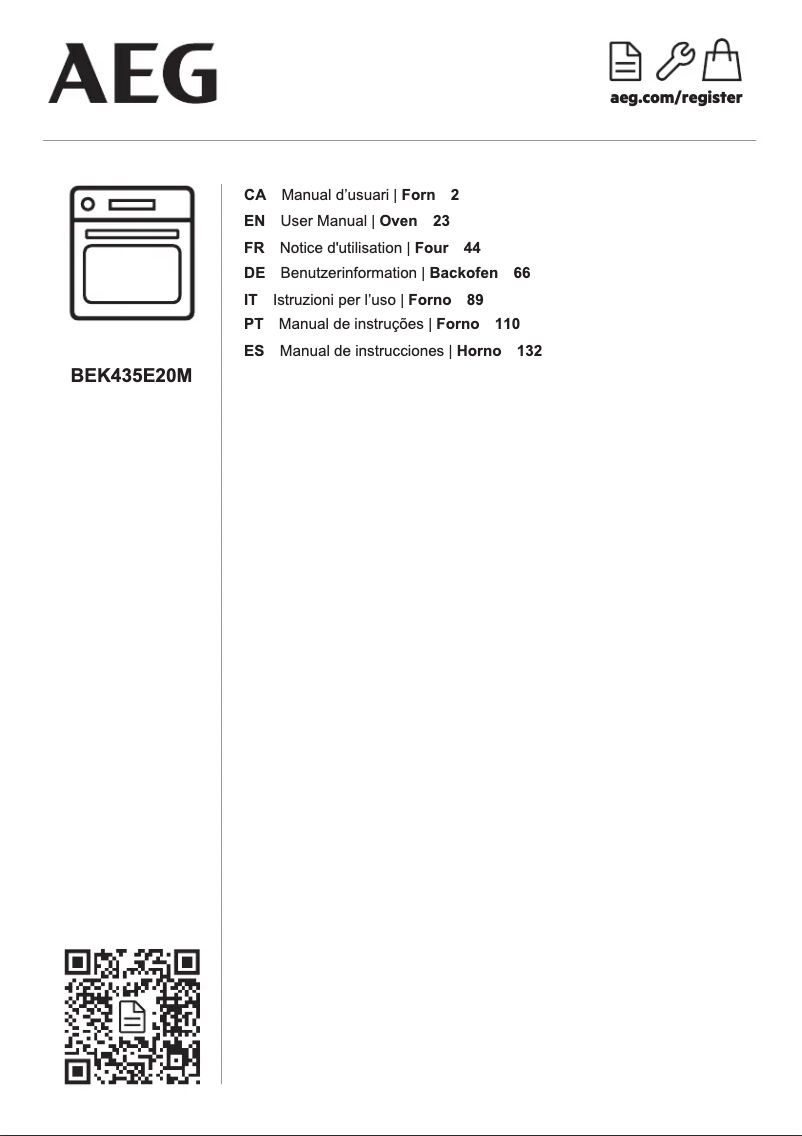 Página 1 del manual Manual de usuario AEG BEK435E20M
