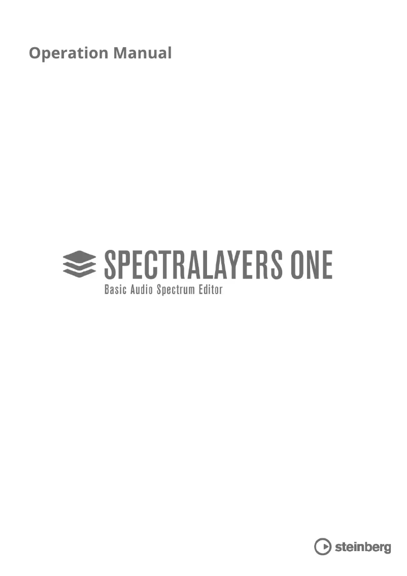 Page n°1 - Manuel utilisateur Steinberg SpectraLayers One 9