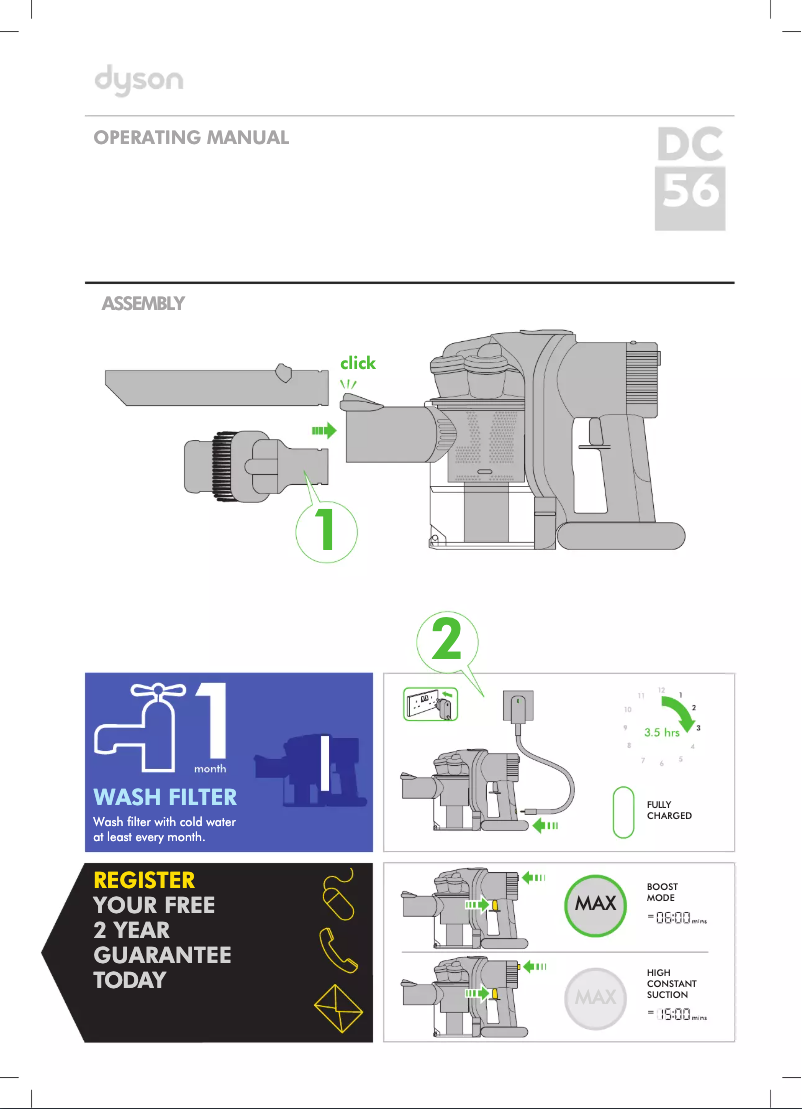Image de la première page du manuel de l'appareil DC56