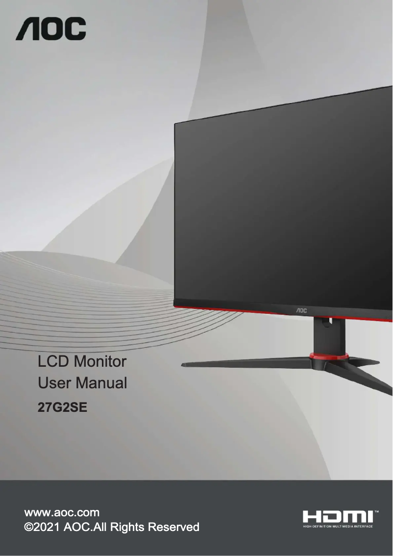Page n°1 - Manuel utilisateur AOC 27G2SE