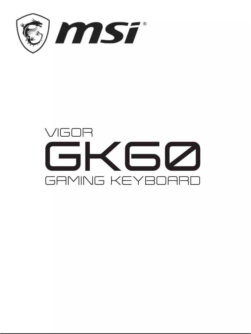 Page 1 de la notice Manuel utilisateur MSI Vigor GK60