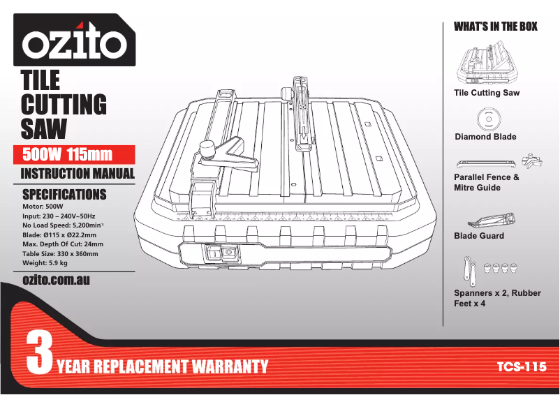 Imagen de la primera página del manual del dispositivo TCS-115