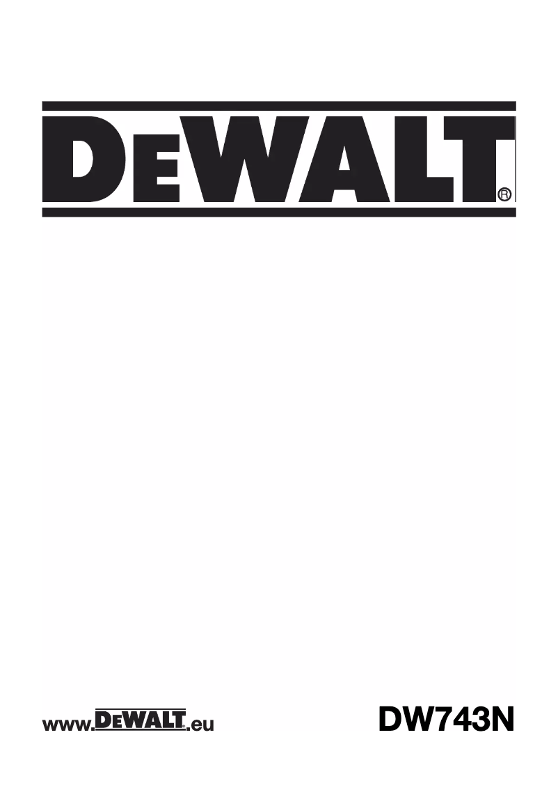 Page 1 de la notice Manuel utilisateur DeWalt DW743N