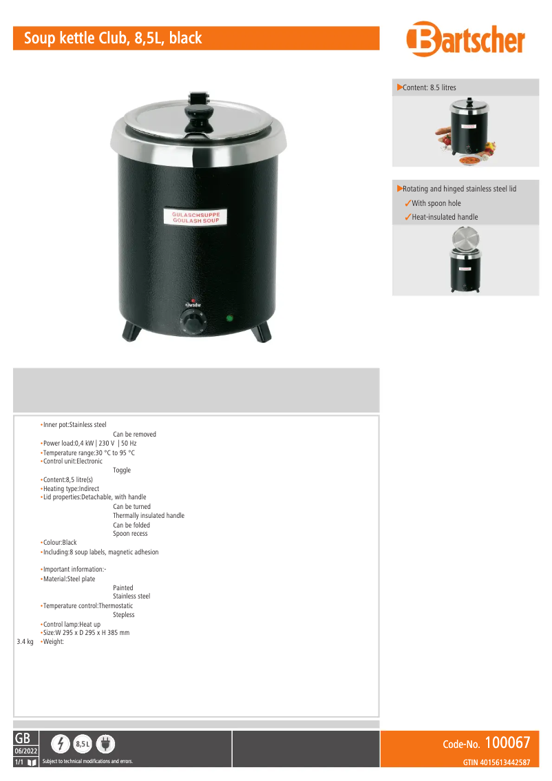 Image de la première page du manuel de l'appareil 100067