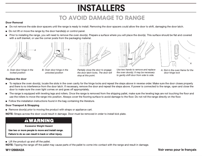 Page 1 de la notice Instructions / montage JennAir JGRP648HM