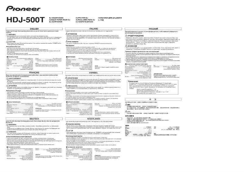 Page n°1 - Manuel utilisateur Pioneer HDJ-500T