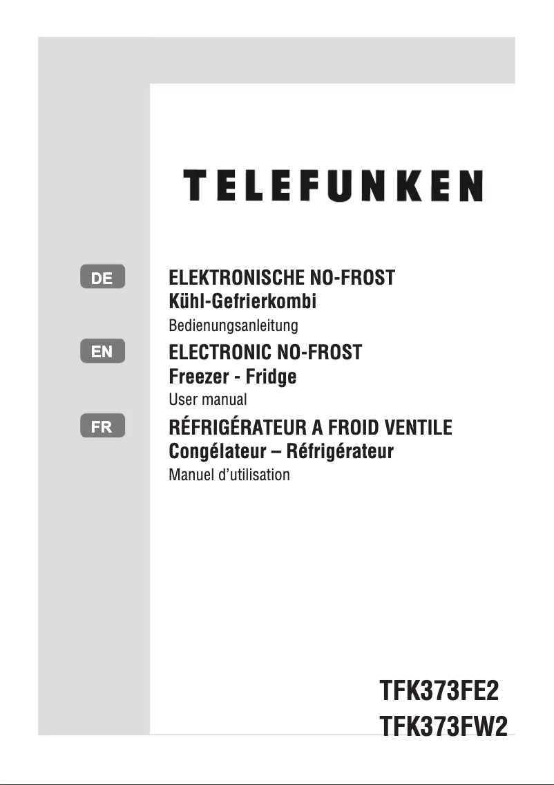 Page n°1 - Manuel utilisateur Telefunken TFK373FE2