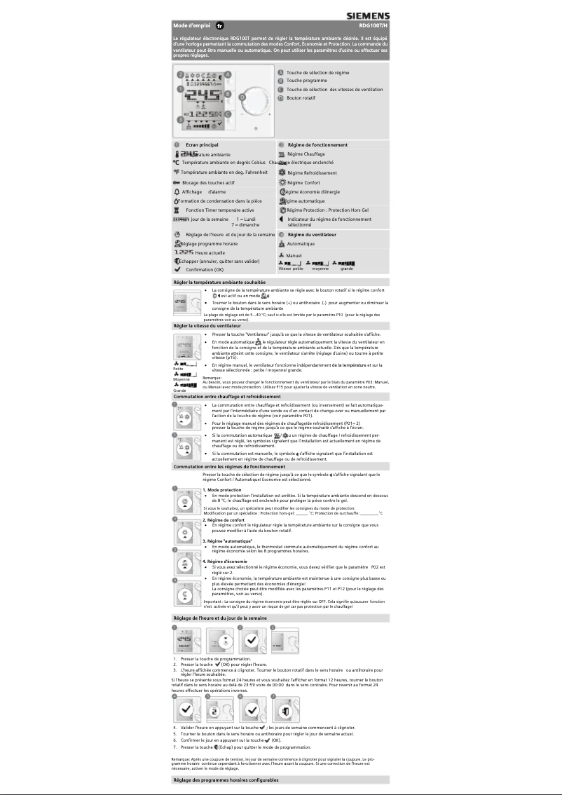 Image de la première page du manuel de l'appareil RDG100H