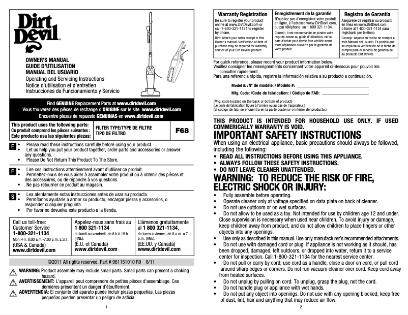 Image de la première page du manuel de l'appareil Tri-Lite SD20015