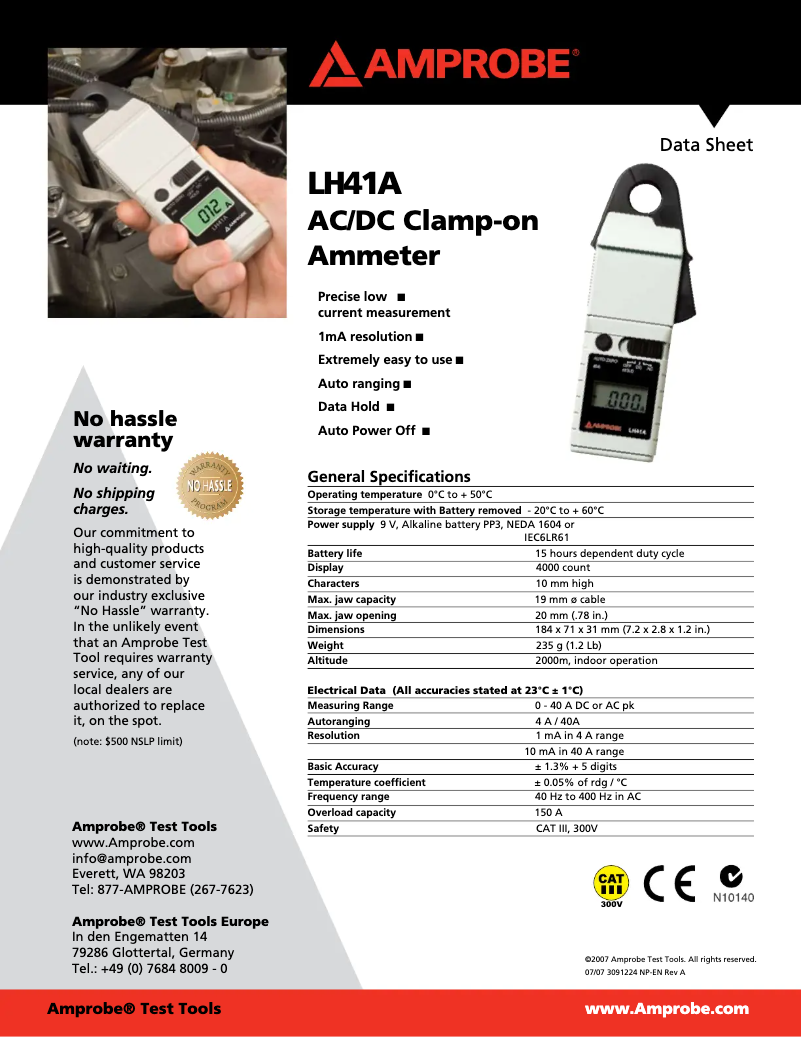 Image de la première page du manuel de l'appareil LH41A