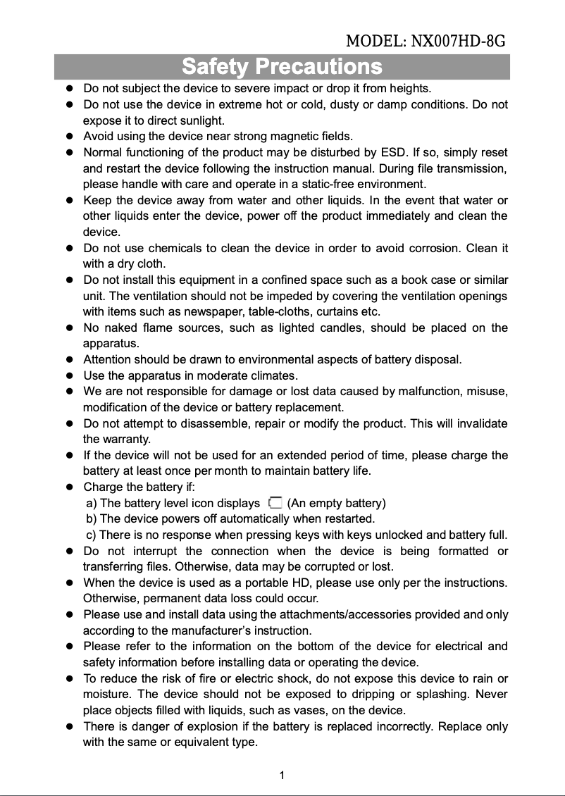 Page n°1 - Manuel utilisateur Nextbook Premium 7 HD