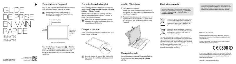 Page 1 de la notice Manuel utilisateur Samsung Galaxy Tab Pro S