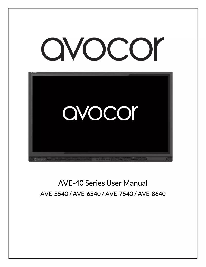 Página 1 del manual Manual de usuario Avocor AVE-7540