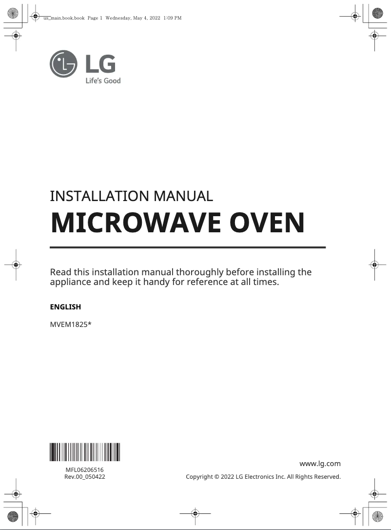 Page n°1 - Guide d'installation LG MVEM1825D