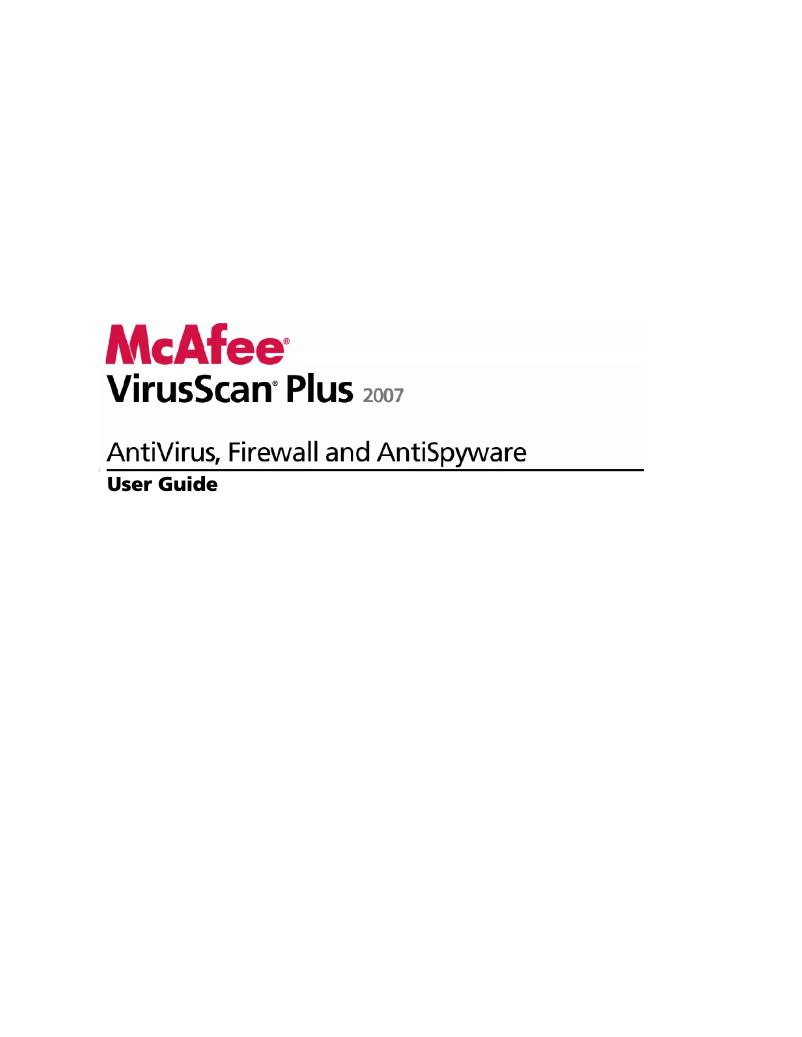 Page 1 de la notice Manuel utilisateur McAfee VirusScan Plus 2007