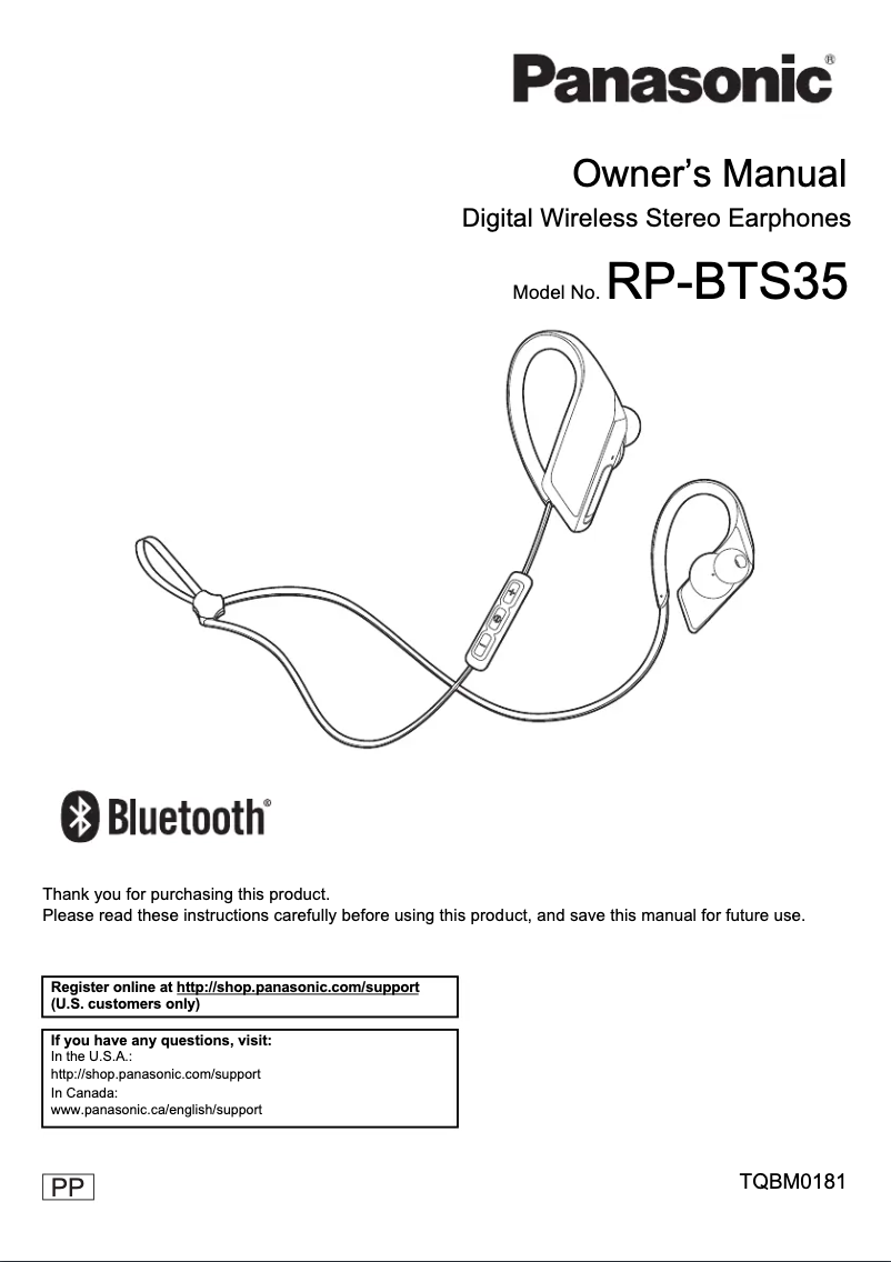 Página 1 del manual Manual de usuario Panasonic Wings RP-BTS35-A