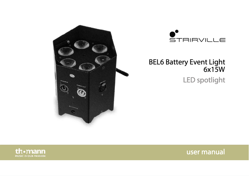 Image de la première page du manuel de l'appareil BEL6 Battery Event Light 6x15W