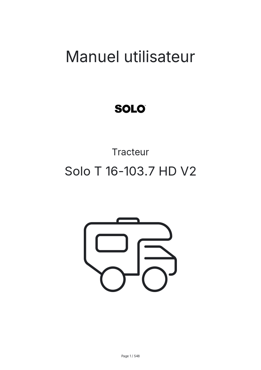 Image de la première page du manuel de l'appareil T 16-103.7 HD V2