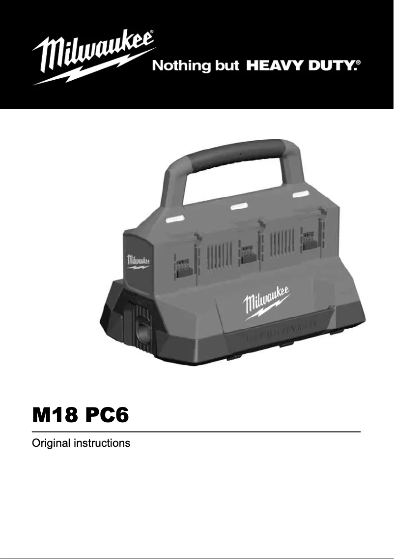 Page 1 de la notice Manuel utilisateur Milwaukee M18 PC6