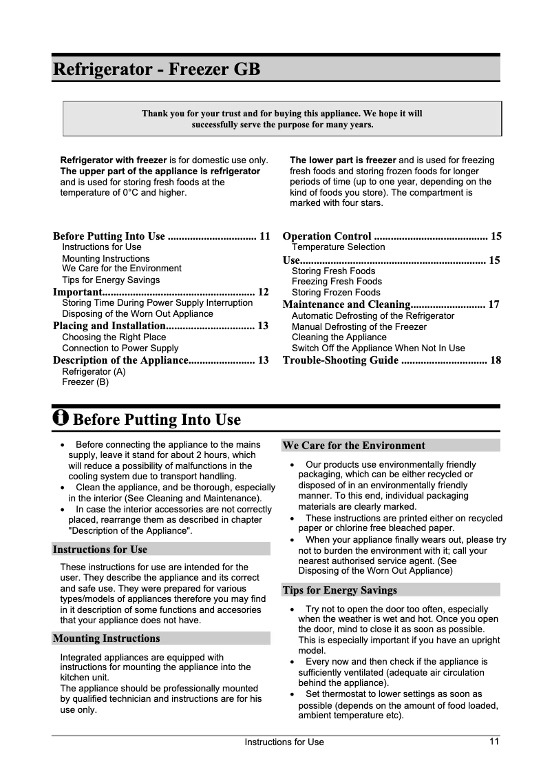 Page 1 de la notice Manuel utilisateur Gorenje RKI 4295 W