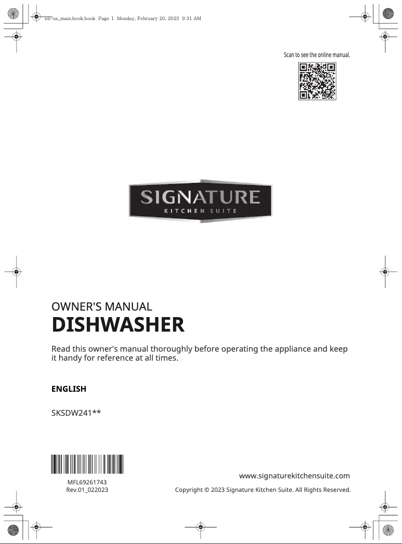 Page 1 de la notice Manuel utilisateur Signature SKSDW2411T