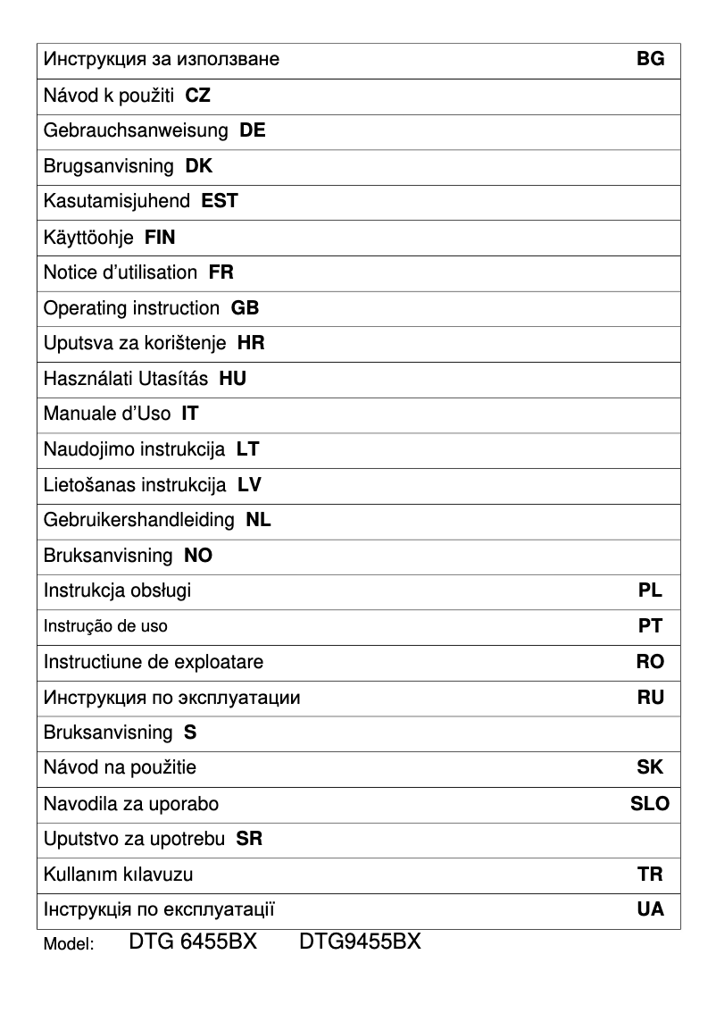 Page n°1 - Manuel utilisateur Gorenje DTG6455BX