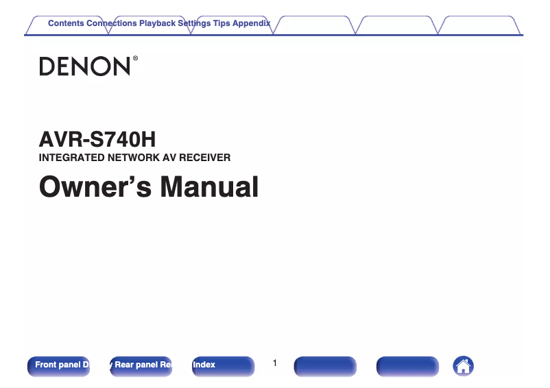Page n°1 - Manuel utilisateur Denon AVR-S740H