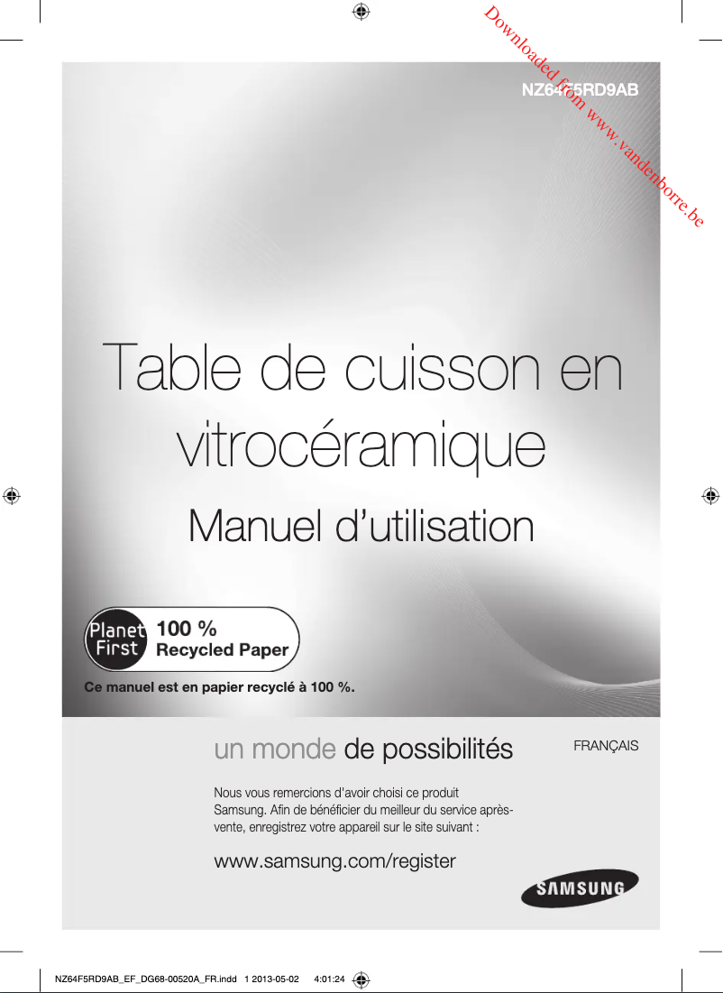 Page n°1 - Manuel utilisateur Samsung NZ64F5RD9AB