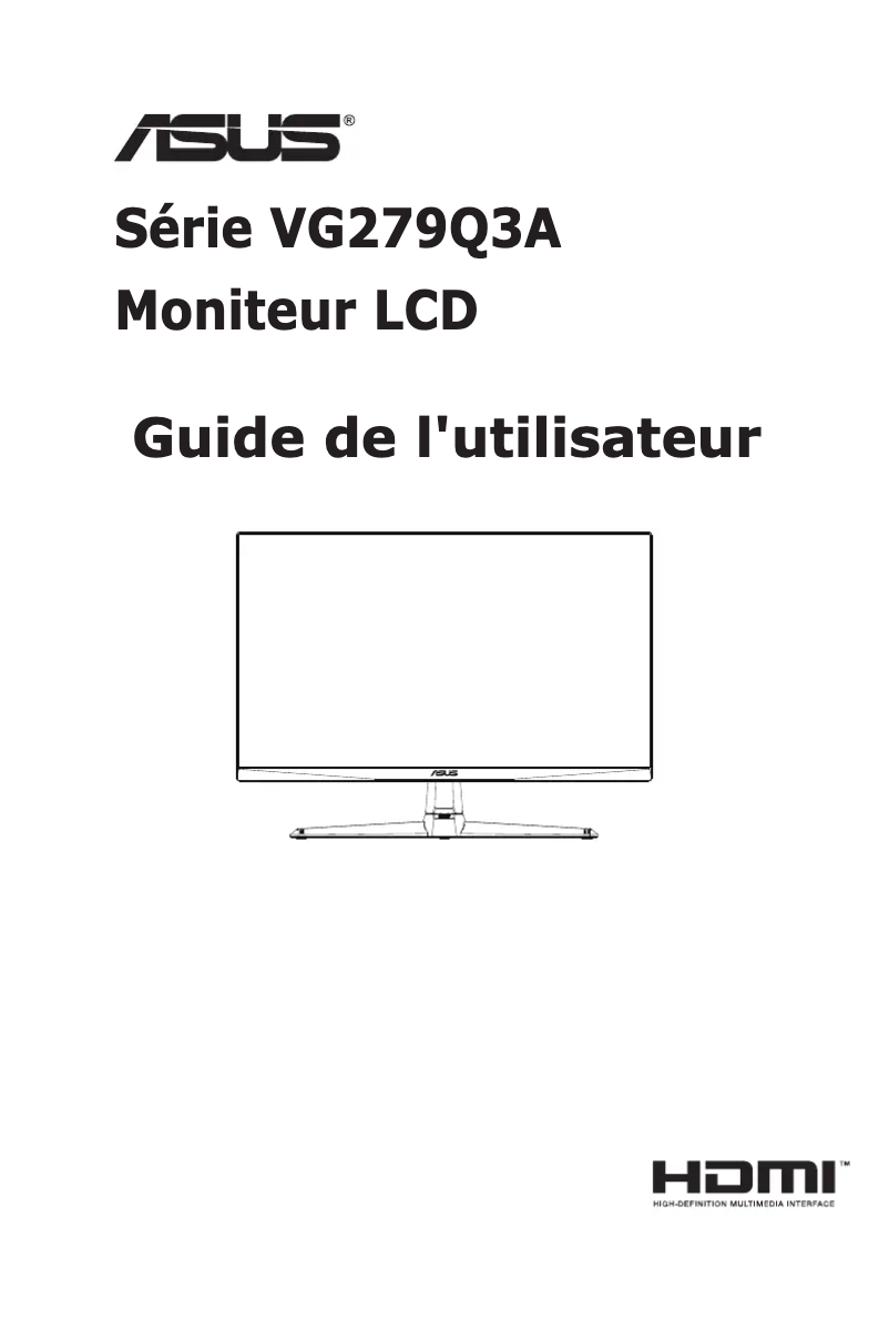 Page 1 de la notice Manuel utilisateur Asus TUF Gaming VG279Q3A