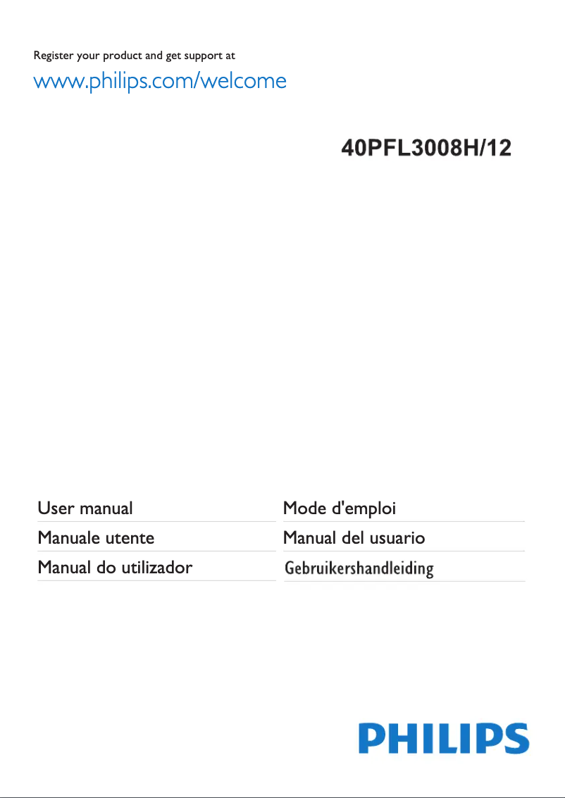 Page n°1 - Manuel utilisateur Philips 40PFL3008H