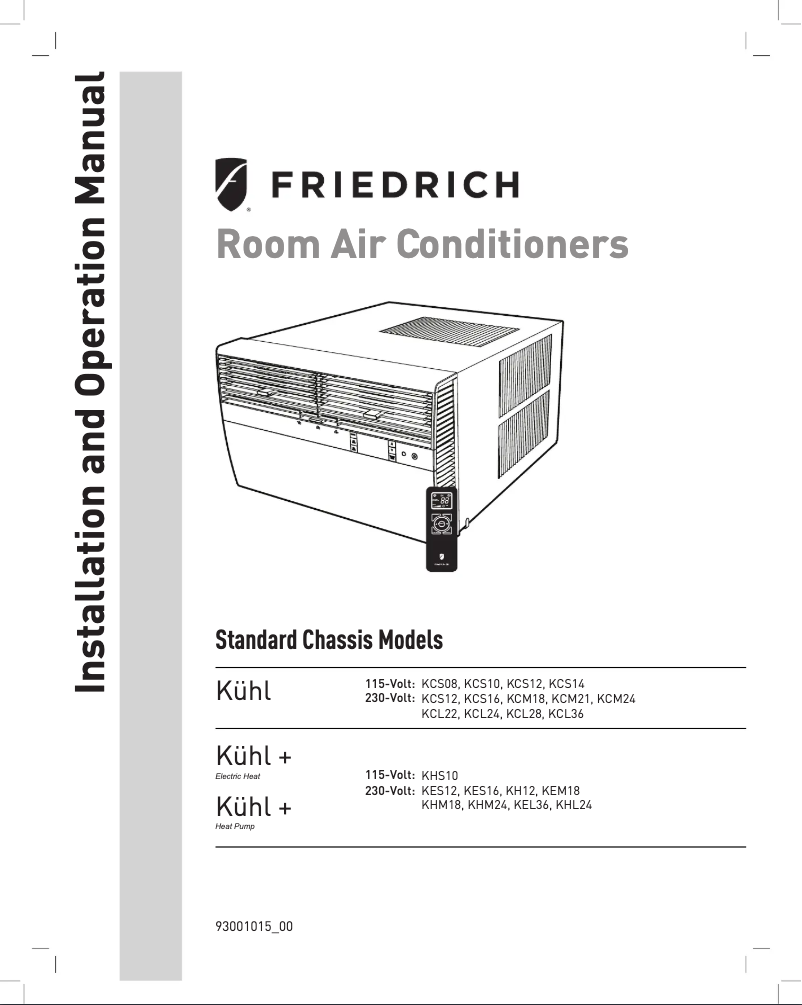 Page n°1 - Instructions / montage Friedrich KCS14A10A